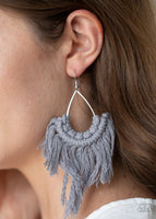 Paparazzi Wanna Piece Of MACRAME? - Silver Earrings