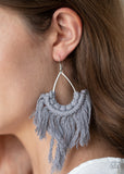 Paparazzi Wanna Piece Of MACRAME? - Silver Earrings