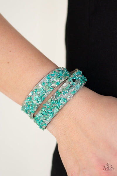 Paparazzi CRUSH To Conclusions - Green Wrap Bracelet