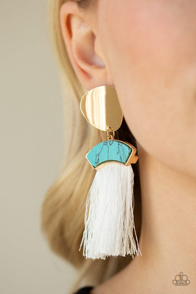 Paparazzi Insta Inca - Blue Post Earrings