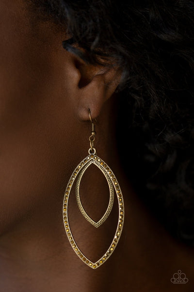 Paparazzi High Maintenance - Brass Earrings