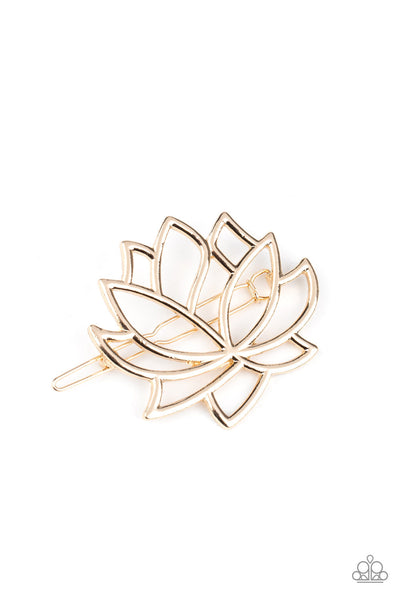 Paparazzi Lotus Pools - Gold Hair Clip