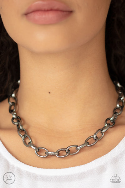 Paparazzi Urban Uplink - Black Choker Necklace