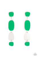 Paparazzi All Out Allure - Green Post Earrings