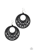 Paparazzi Coachella Cabana - Black Wood Earrings