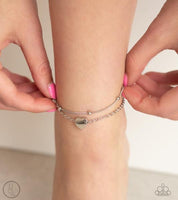 Paparazzi Ocean Heart - Silver Anklet