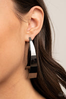 Paparazzi Underestimated Edge - Black Earrings