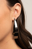 Paparazzi Underestimated Edge - Black Earrings