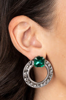 Paparazzi Smoldering Scintillation - Green Post Earrings