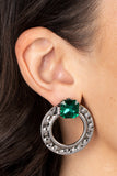 Paparazzi Smoldering Scintillation - Green Post Earrings