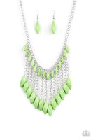 Paparazzi Venturous Vibes- Green Necklace