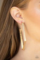 Paparazzi Way Over the Edge - Gold Hoop Earrings