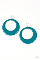 Paparazzi Modern Malibu Barbie - Blue Wood Earrings