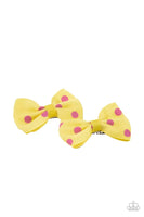 Paparazzi Polka Dot Drama - Yellow Hair Clips