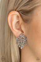 Paparazzi Vegas Vega- Silver Clip-On Earrings