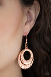 Paparazzi Perfectly Imperfect - Copper Earrings