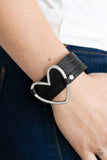 Paparazzi One Love One Heart - Black Wrap Bracelet