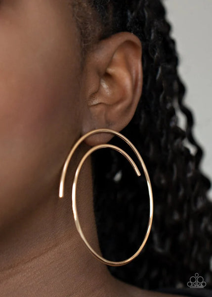 Paparazzi Vogue Vortex - Gold Post Earrings