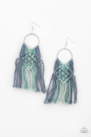 Paparazzi Macrame Rainbow - Blue Earrings