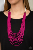 Paparazzi Peacefully Pacific - Pink Necklace