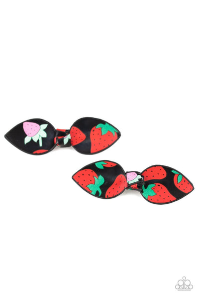 Paparazzi Strawberry Fields - Black Hair Clips