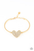 Paparazzi Heart-Stopping Shimmer - Gold Bracelet