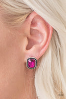 Paparazzi Grand GLAM - Pink Post Earrings