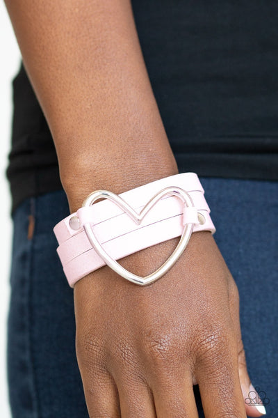 Paparazzi One Love One Heart - Pink Wrap Bracelet