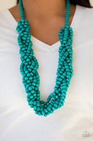 Paparazzi Tahiti Tropic - Blue Wood Necklace