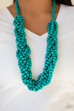 Paparazzi Tahiti Tropic - Blue Wood Necklace