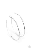 Paparazzi Basic Bombshell - Silver Hoop Earrings