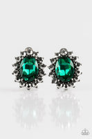 Paparazzi Gala Glamour - Green Clip-On Earrings