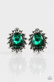 Paparazzi Gala Glamour - Green Clip-On Earrings