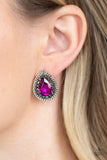 Paparazzi Debutante Debut - Pink Post Earrings