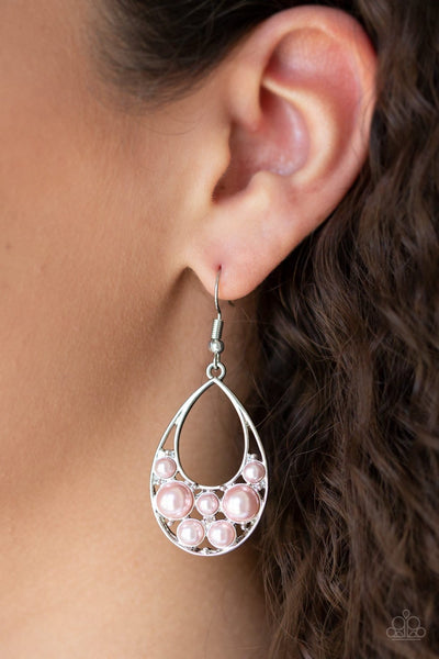 Paparazzi Pearl Pop - Pink Earrings