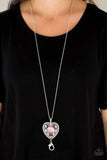 Paparazzi One Heart - Pink Lanyard Necklace