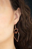 Paparazzi Heartbeat Harmony - Copper Earrings