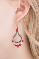 Paparazzi Dazzling Date Night - Red Earrings