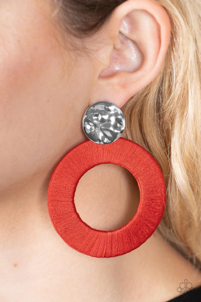 Paparazzi Strategically Sassy - Red Post Earrings