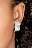 Paparazzi Hollywood Hotshot - White Clip-On Earrings