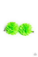 Paparazzi Neatly Neon - Green Hair Clips