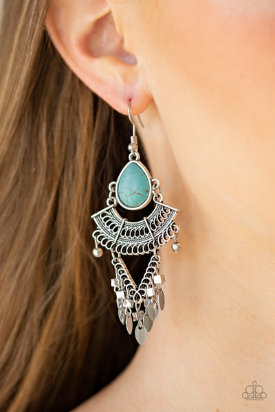 Paparazzi Vintage Vagabond - Blue Earrings