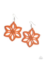 Paparazzi Bahama Blossoms - Orange Wood Earrings