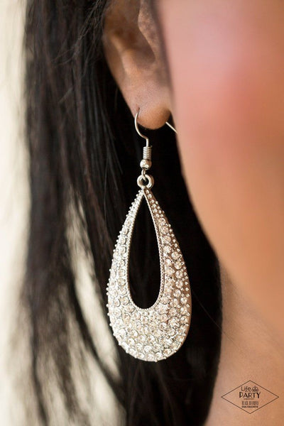 Paparazzi Big-Time Spender - White Earrings