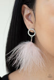 Paparazzi BOA Down - Pink Earrings