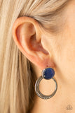 Paparazzi Glow Roll - Blue Post Earrings