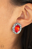 Paparazzi East Side Etiquette - Red Clip-On Earrings