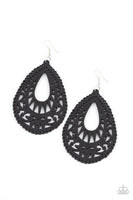 Paparazzi Zesty Zen - Black Wood Earrings