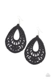 Paparazzi Zesty Zen - Black Wood Earrings