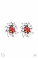 Paparazzi Sophisticated Swirl - Red Clip-On Earrings